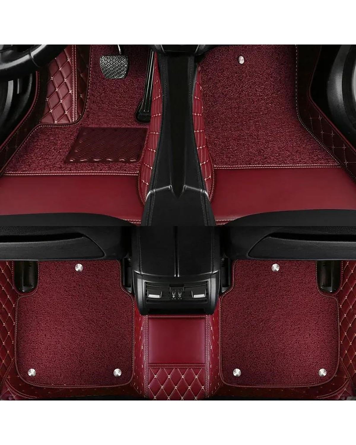 Autofußmatten Auto-Fußmatten Für Benz S Für Klasse Für W221 2004-2013 W222 W223 Innenraum Autozubehör Automatten(Red 5pc,W222 5pc 24-20) von SOHINI