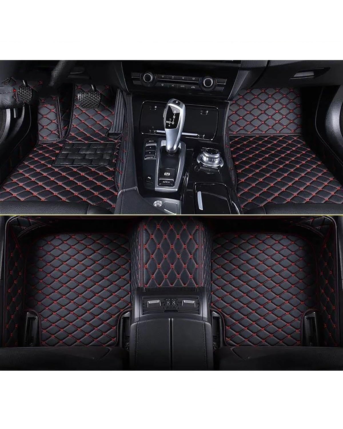 Autofußmatten Auto-Fußmatten Für Ford Für Escape 2012 2013 2014 2015 2016 2017-2023 Autoteppiche Fuß Coche Autoinnenausstattung Automatten(Black Red,2020-2023) von SOHINI