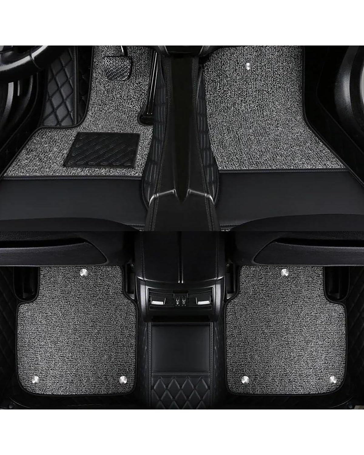 Autofußmatten Zweischichtige Farbige Auto-Fußmatten Für Benz E Für Klasse Für W211 Für W212 Für W213 2019 2020 Auto-Innenausstattung Automatten(Black gery 5pc,5 E39 1995-2004) von SOHINI
