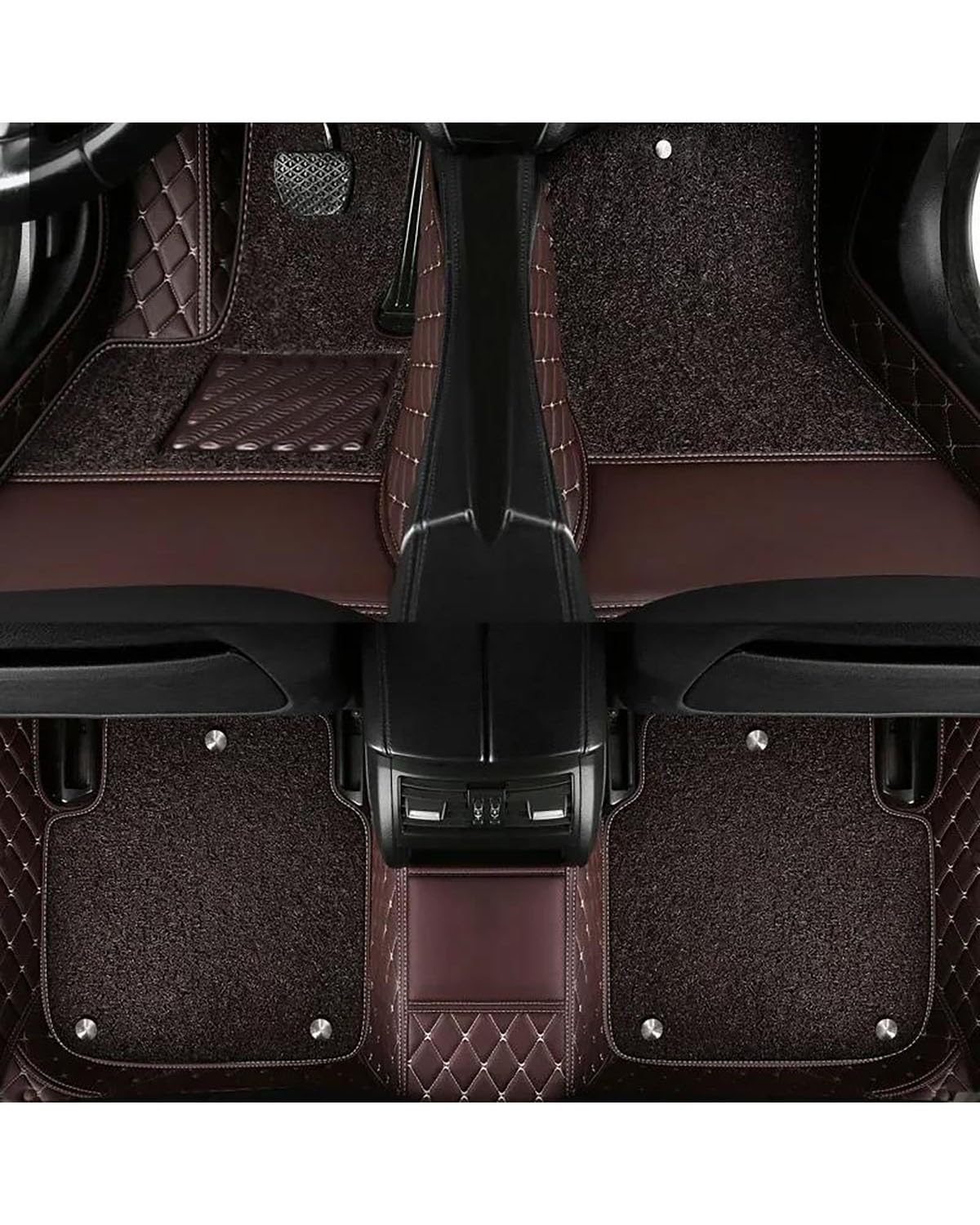 Autofußmatten Zweischichtige Farbige Auto-Fußmatten Für Benz E Für Klasse Für W211 Für W212 Für W213 2019 2020 Auto-Innenausstattung Automatten(Coffee 5pc,5 F10 2010-2016) von SOHINI