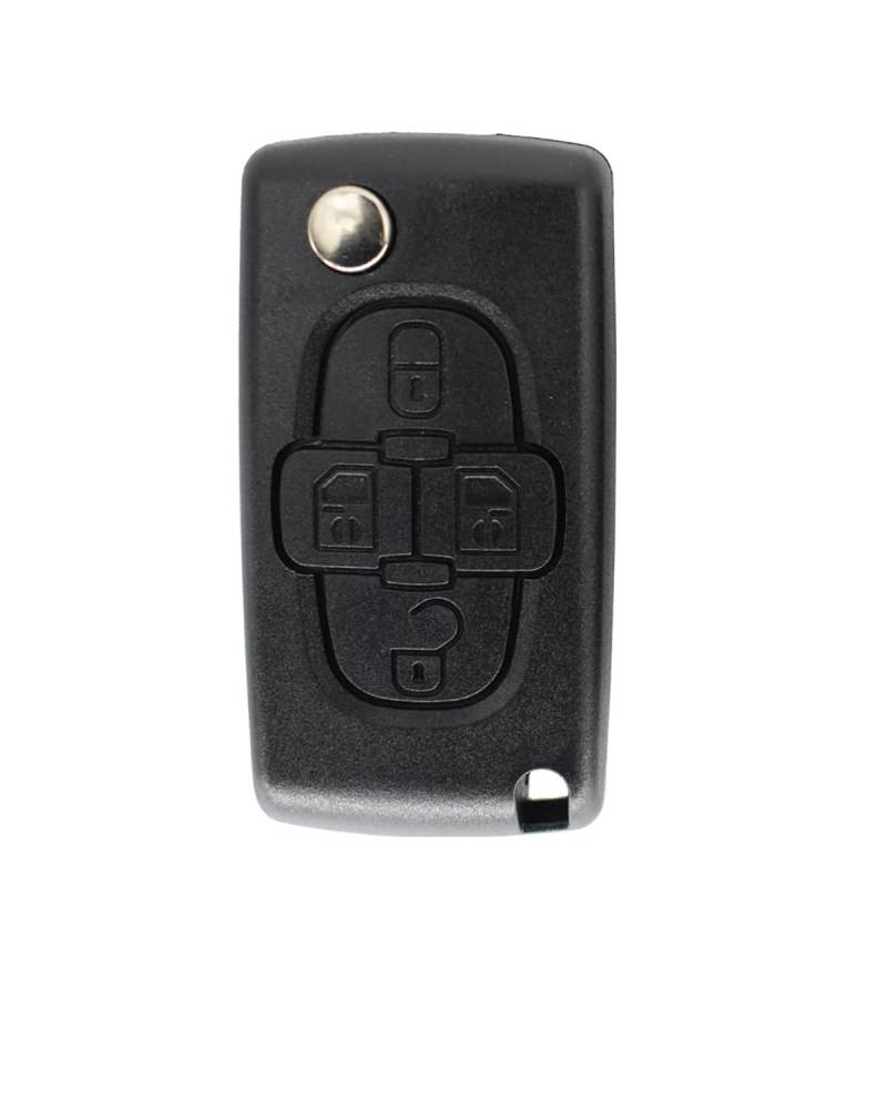 Autoschlüsselgehäus 4-Tasten-Auto-Fernbedienung Keyless-Key Shell Cover Case Ersatz-Fob Für Peugeot Für 807 Für 1007 Für C8 Autoschlüsselhülle von SOHINI