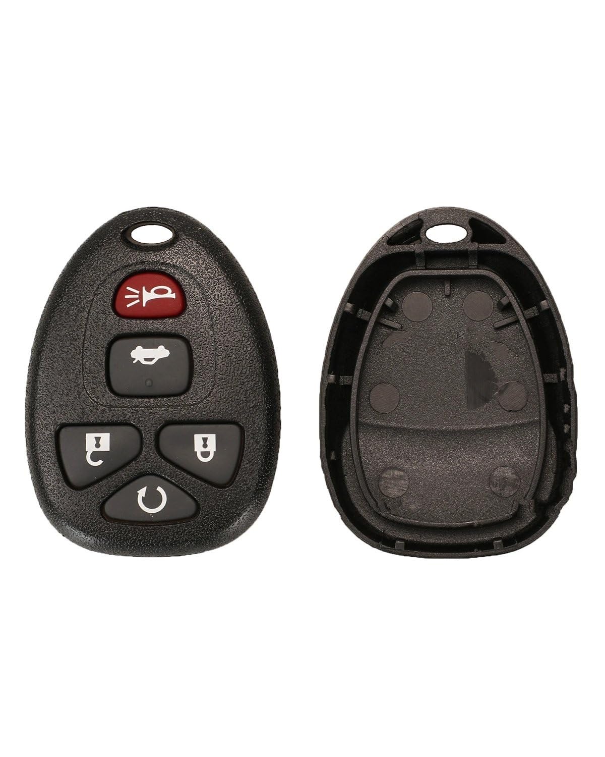 Autoschlüsselgehäus Fernbedienung Autoschlüssel Shell Cover Fall Styling Fob Blank Für Pontiac Für Buick Keyless Entry Fall 5 Tasten Gummi Pad Autoschlüsselhülle(No Battery Holder) von SOHINI