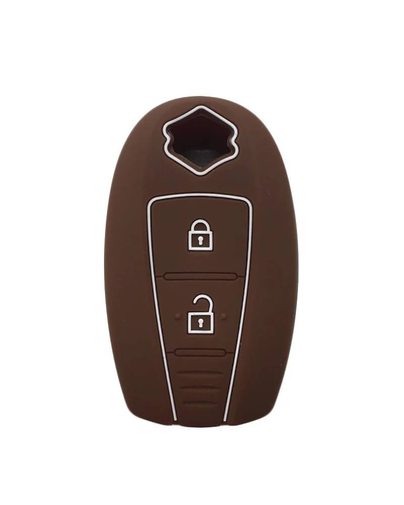 Autoschlüsselgehäus Fernbedienung Schlüssel Abdeckung Fob Shell Fall Für Suzuki Für Vitara SX4 Für Swift Für Ignis Kizashi Baleno Sport Auto Schlüssel Halter Keychain Autoschlüsselhülle(Brown) von SOHINI