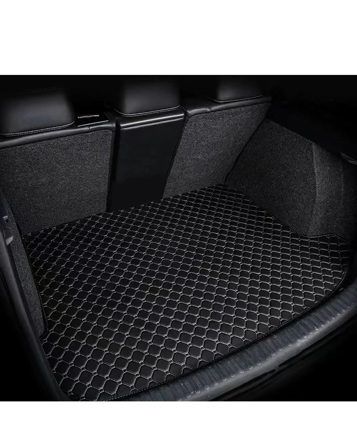 Boot Mat Boot Liner Auto Stamm Matten Für Paladin 2016 2015 2014 2013 2012 2011 2010 2009 2008 Cargo-Liner Teppiche Auto Innen Zubehör Kofferraummatte(Black and White) von SOHINI