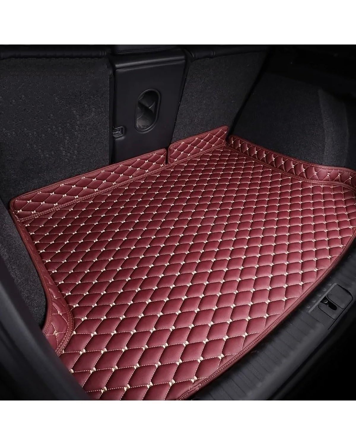 Boot Mat Boot Liner Für Alfa Für Romeo Für Stelvio Für Giulia wasserdichte Synthetisches Material Auto Zubehör Kofferraum Matte Kofferraummatte(1Pcs-Wine Red) von SOHINI