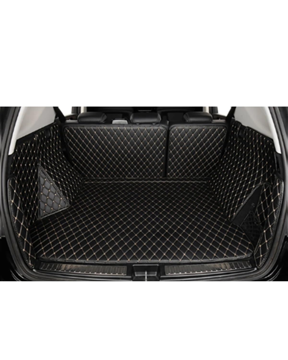 Boot Mat Boot Liner Für Benz Für GLS Für X167 2020 2021 2022 2023 Für 7 Sitze Kofferraummatten Autozubehör Autoteppich Kofferraummatte(4All Black) von SOHINI