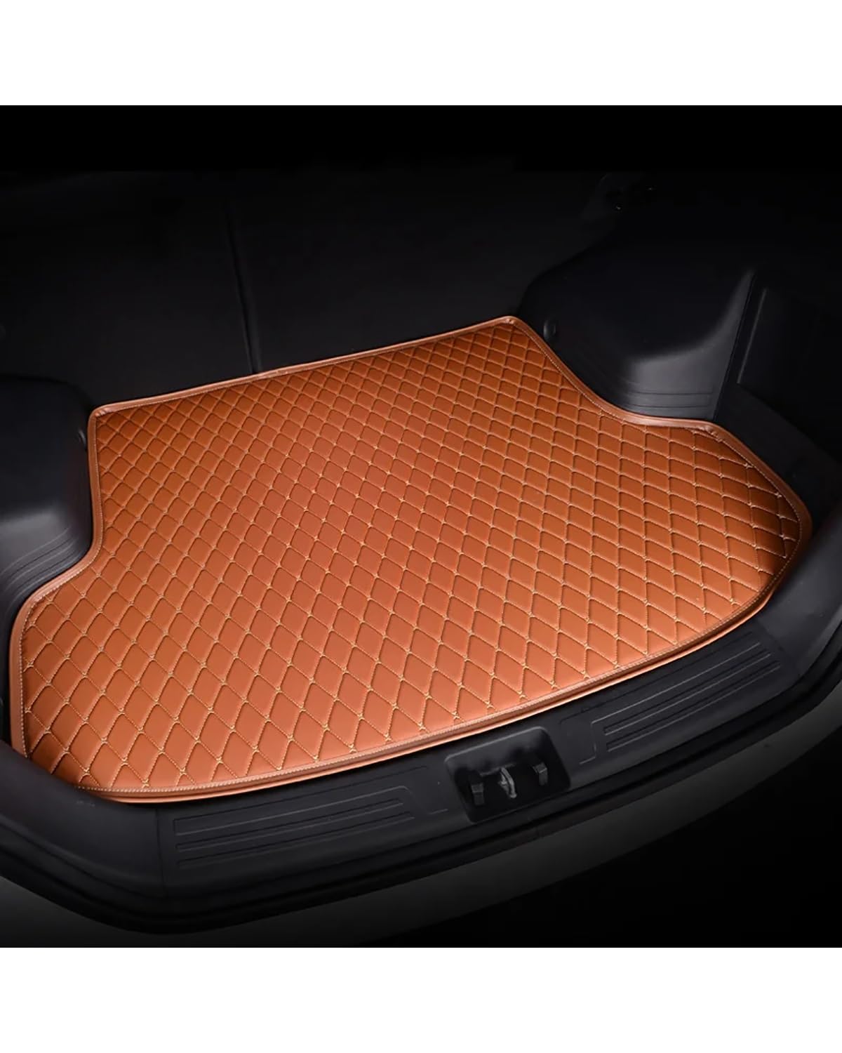 Boot Mat Boot Liner Für Changan Für DEEPAL Für SL03 Auto Cargo-Liner Autos Zubehör Auto Auto Stamm Matten Kofferraummatte(Brown) von SOHINI