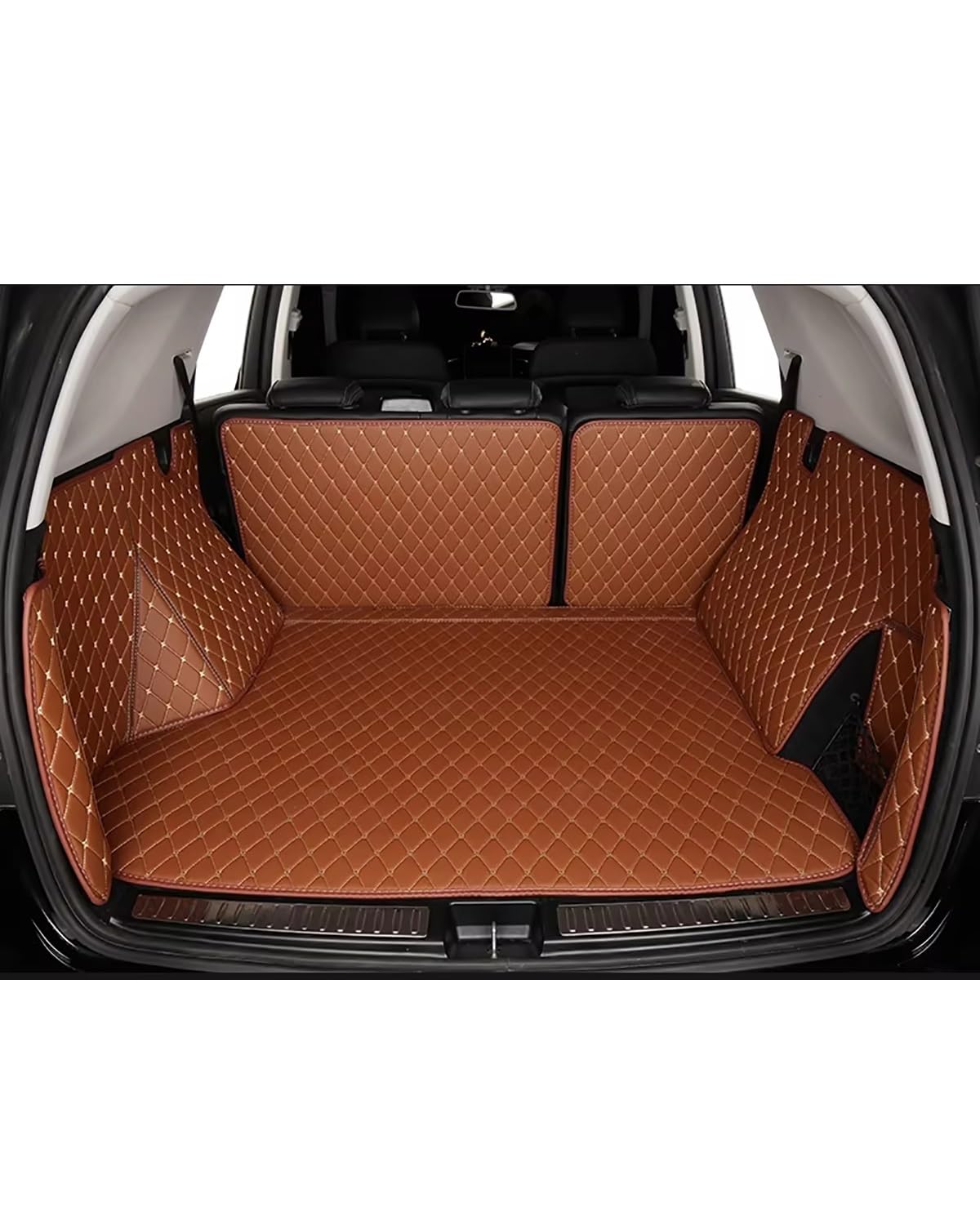 Boot Mat Boot Liner Für Chery Für Tiggo Für 8 Plus Pro Max 2020 2021 2022 2023 2024 Für 3 Reihe Sitze Auto Boot Teppich Auto Stamm Matten Kofferraummatte(Brown) von SOHINI