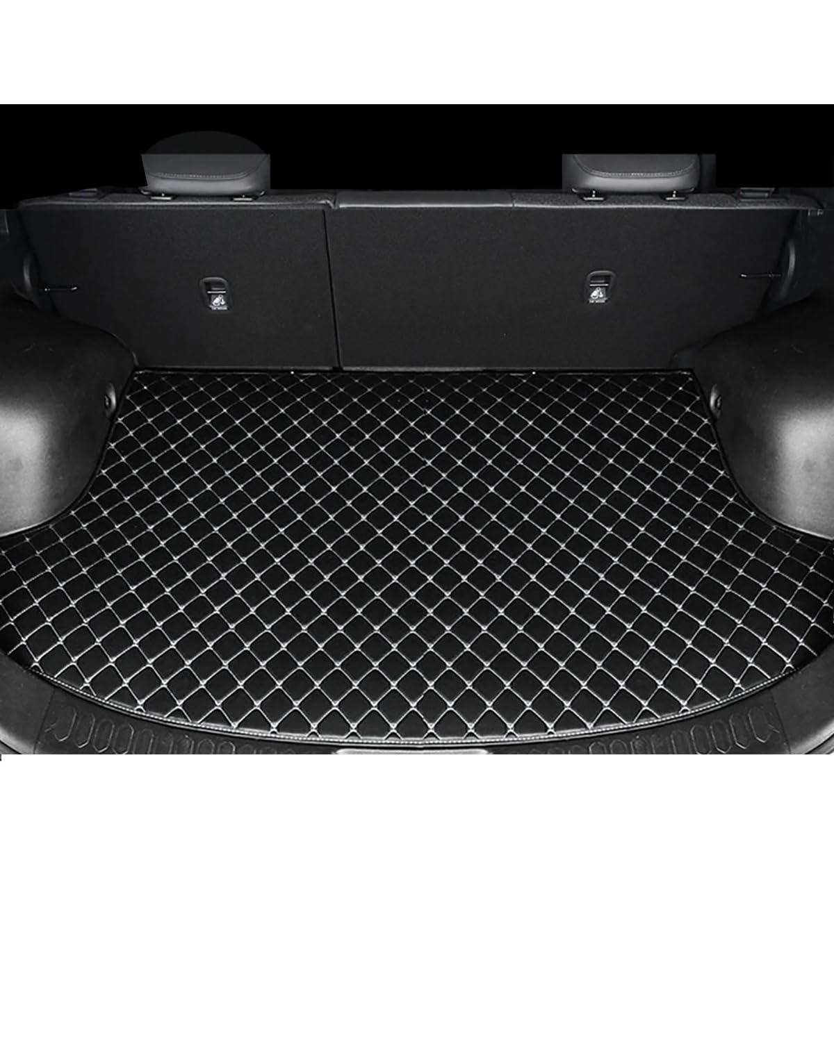 Boot Mat Boot Liner Für Dacia Für Duster 2013 2014 2015 2016 2017 2018 2019 Auto Zubehör Auto Stamm Matten Kofferraummatte(Black Beige) von SOHINI