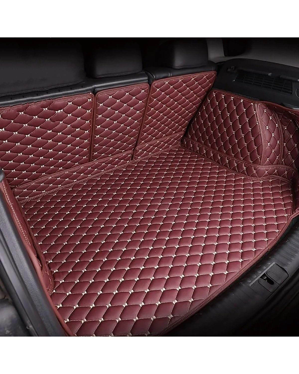 Boot Mat Boot Liner Für Geely Für Coolray 2019-2024 Auto Kofferraummatte wasserdichte Synthetisches Material Innen Bodenplatte Auto Zubehör Kofferraummatte(Wine Red) von SOHINI