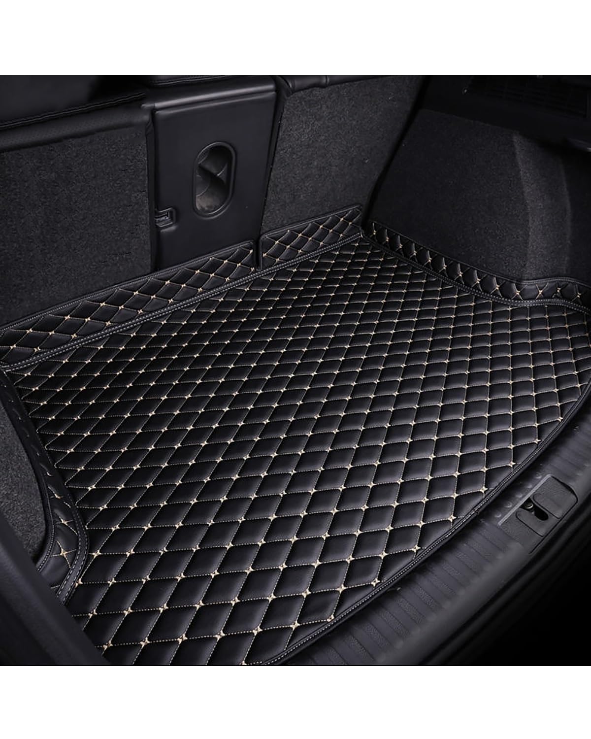 Boot Mat Boot Liner Für Jaguar Für Xf EF Pace Xe wasserdichte Synthetisches Material Auto Zubehör Kofferraum Matte Kofferraummatte(1Pcs-Black Beige) von SOHINI