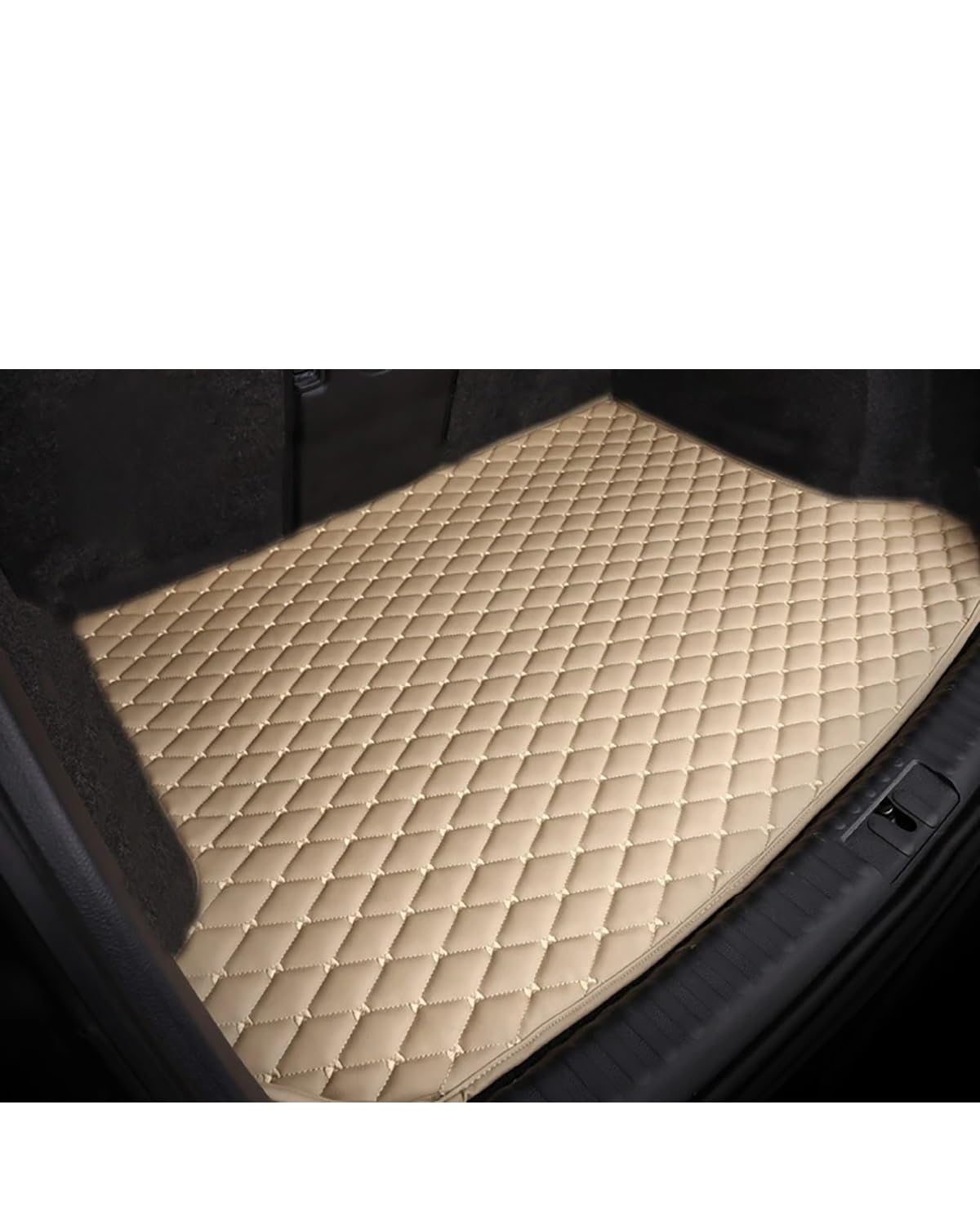 Boot Mat Boot Liner Für Panameraes 2010 2011 2012 2013 2014 2015 2016 Auto Kofferraum Matte Cargo-Liner Teppich Innen Teile Zubehör Abdeckung Kofferraummatte(Beige) von SOHINI