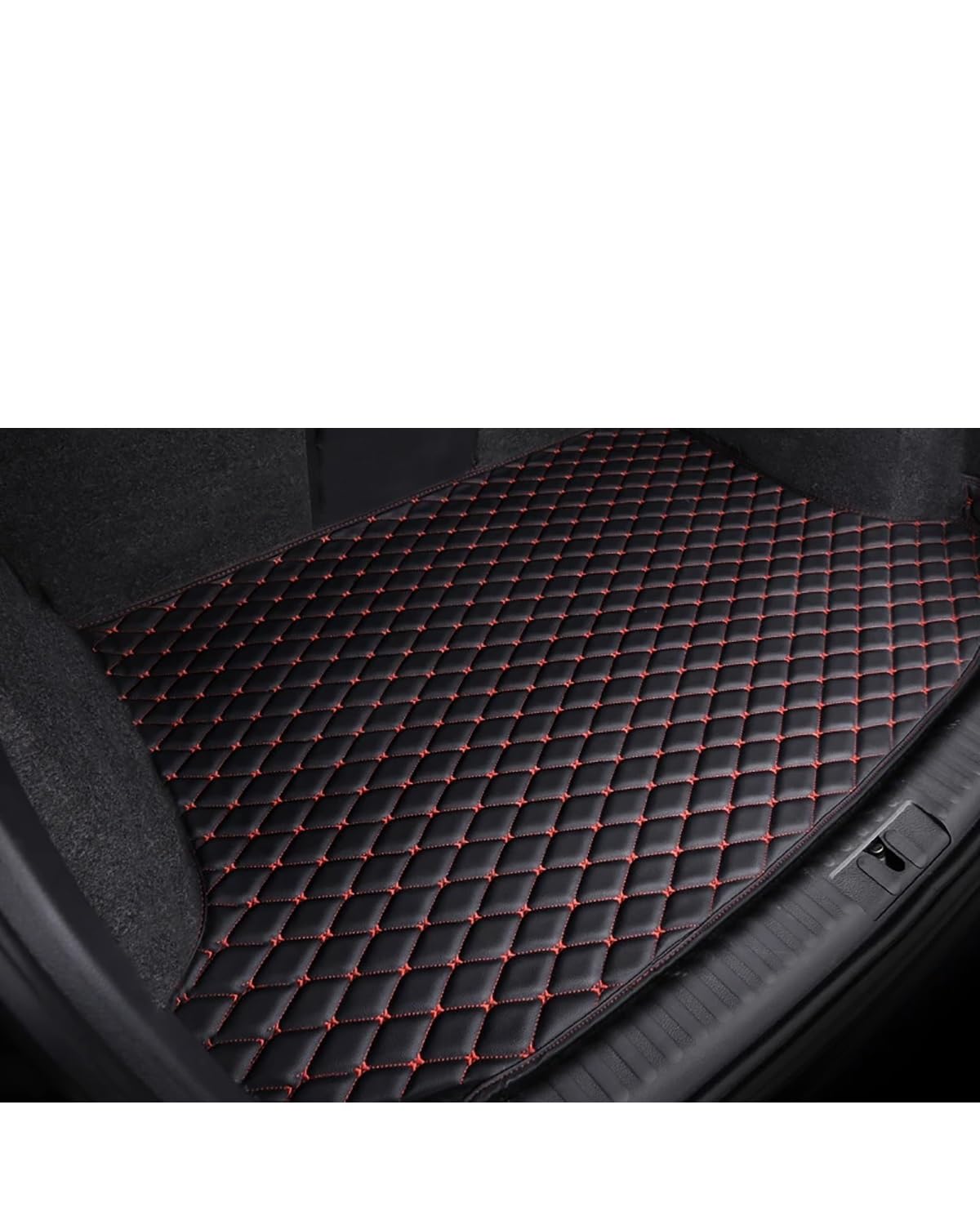 Boot Mat Boot Liner Für Panameraes 2010 2011 2012 2013 2014 2015 2016 Auto Kofferraum Matte Cargo-Liner Teppich Innen Teile Zubehör Abdeckung Kofferraummatte(Black and Red) von SOHINI