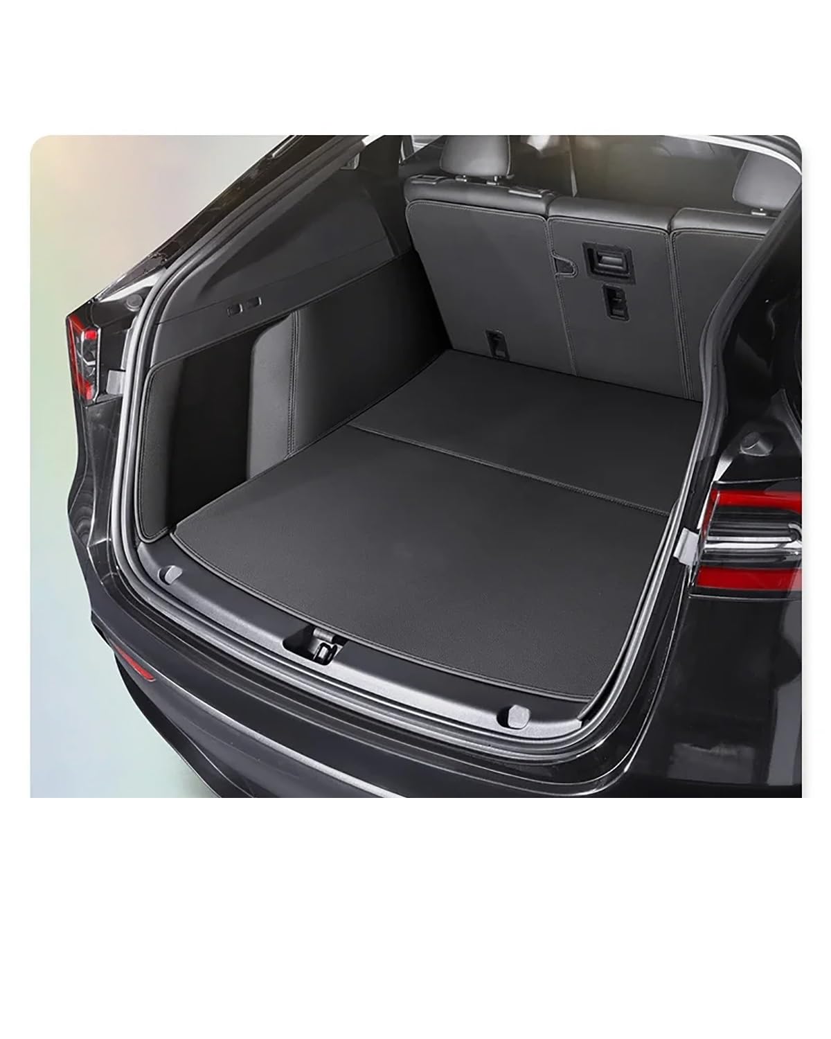 Boot Mat Boot Liner Für Teslaes Für Modell Für Y Fit Stamm Matte Auto Innen Zubehör Synthetisches Material Teppich Für Zurück Speicher Trunk Cargo Matte Kofferraummatte(Black) von SOHINI