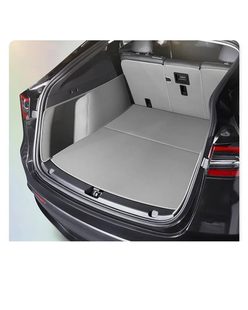 Boot Mat Boot Liner Für Teslaes Für Modell Für Y Fit Stamm Matte Auto Innen Zubehör Synthetisches Material Teppich Für Zurück Speicher Trunk Cargo Matte Kofferraummatte(Gray) von SOHINI