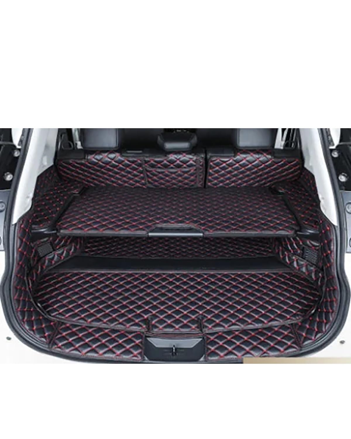 Boot Mat Boot Liner Für X-trail T32 7 Sitze 2019 Wasserdichte Kofferraumteppiche Laderaumauskleidung Für Xtrail 2018-2014 Gute Matten! Kompletter Satz Kofferraummatten Kofferraummatte(Black with red 1 von SOHINI