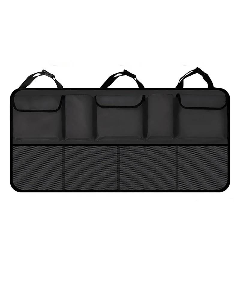 Kofferraum Organizer Auto-Aufbewahrungs-Organizer Kofferraumtasche Universelle Aufbewahrungstasche Für Den Rücksitz Große Kapazität Kofferraum-Frachtnetzhaltertasche Auto Kofferraumtasche(Black upgrad von SOHINI