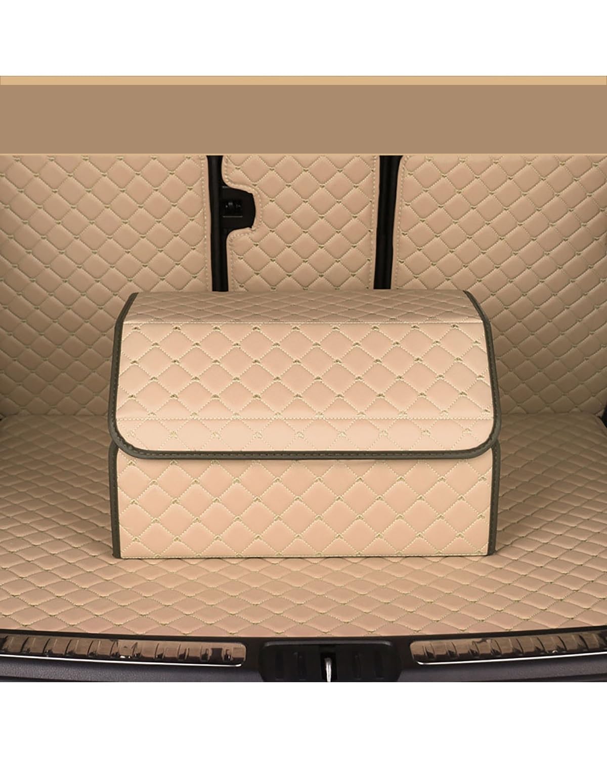 Kofferraum Organizer Auto-Kofferraum-Organizer-Box Aufbewahrungstasche Auto-Mülleimer Werkzeugtasche Klappbare Große Frachtaufbewahrung Verstauen Aufräumen Rosa/Blau Auto Kofferraumtasche(Beige M) von SOHINI