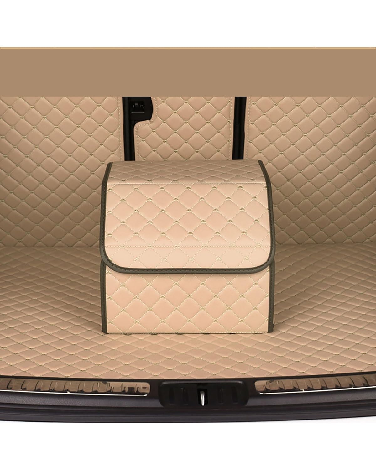 Kofferraum Organizer Auto-Kofferraum-Organizer-Box Aufbewahrungstasche Auto-Mülleimer Werkzeugtasche Klappbare Große Frachtaufbewahrung Verstauen Aufräumen Rosa/Blau Auto Kofferraumtasche(Beige S) von SOHINI