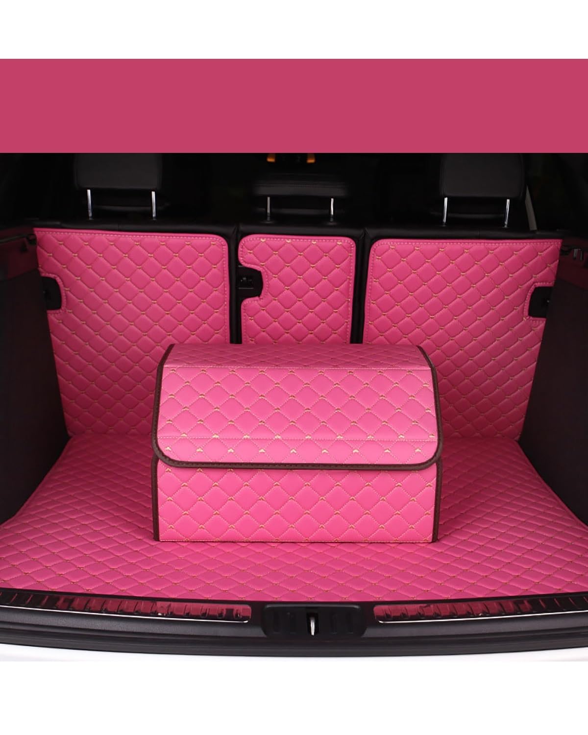 Kofferraum Organizer Auto-Kofferraum-Organizer-Box Aufbewahrungstasche Auto-Mülleimer Werkzeugtasche Klappbare Große Frachtaufbewahrung Verstauen Aufräumen Rosa/Blau Auto Kofferraumtasche(Pink M) von SOHINI