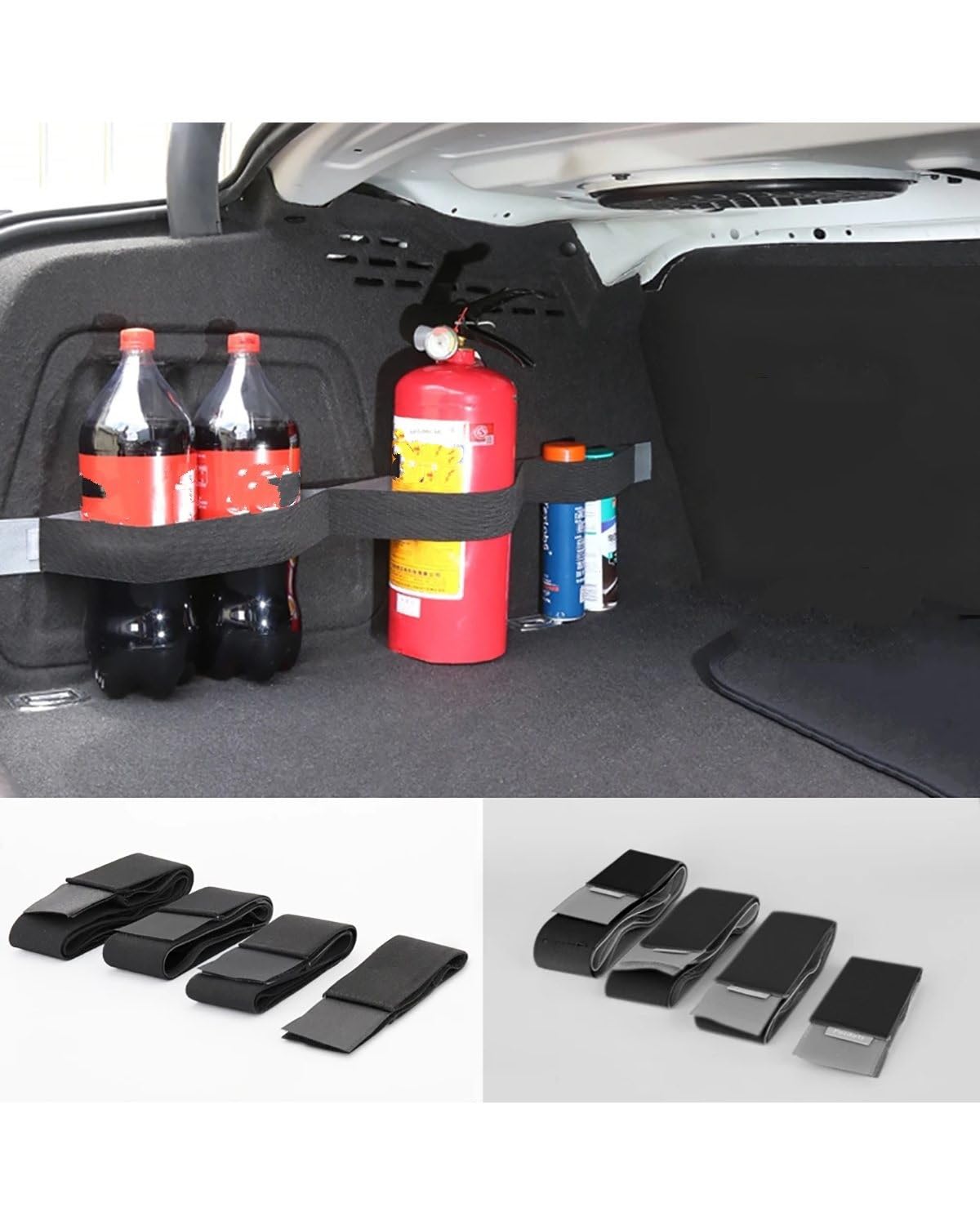 Kofferraum Organizer Kofferraum-Organizer Befestigungsgurt Aufbewahrungstasche Magic Tapes Auto-Zubehör Verstauen Aufräumen Auto-Styling Auto-Organizer Gadget Auto Kofferraumtasche(80CM Black) von SOHINI