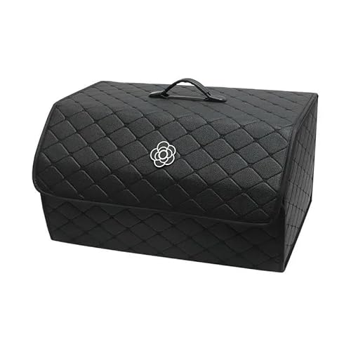 Kofferraum Organizer Niedlicher Kofferraum-Organizer Für Damen, Mehrere Funktionelle Autoutensilien Für Verstauen Und Aufräumen Der Kofferraum-Aufbewahrungsbox Auto Kofferraumtasche(Camellia - Black - von SOHINI