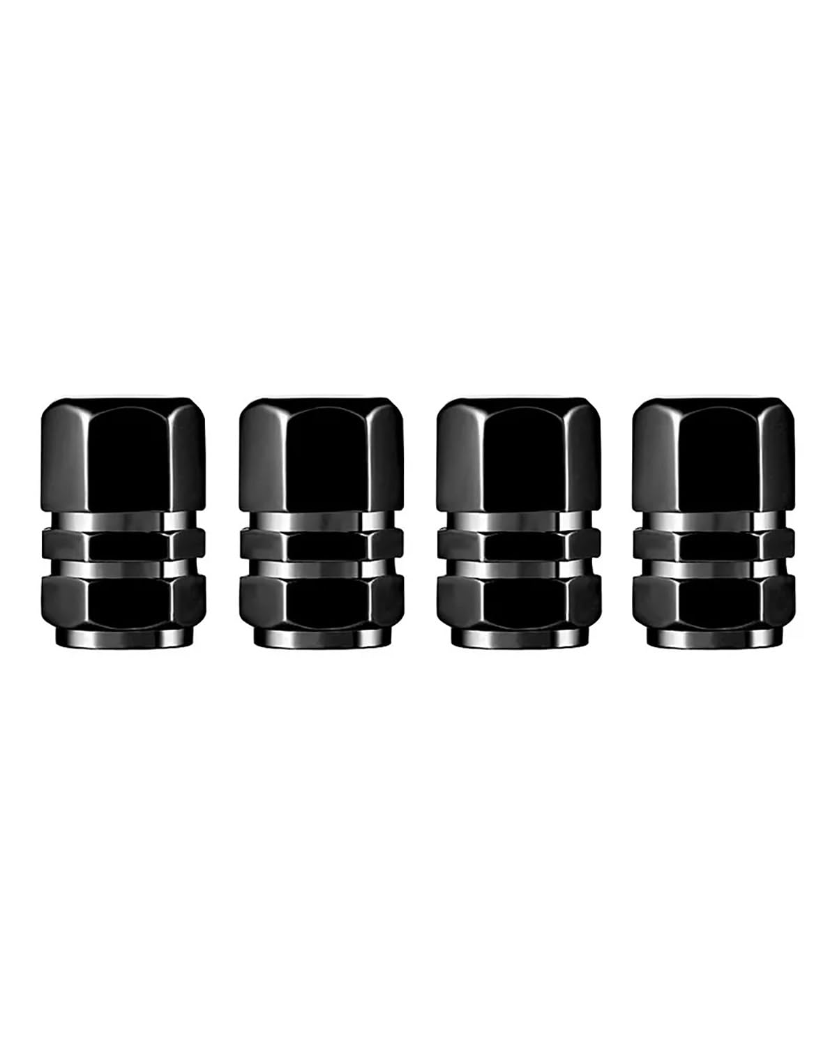 Ventilkappen 4PCS Aluminium Auto LKW Motorrad Reifen Ventil Stem Caps Reifen Ventil Kappen Ventilkappen Auto(Black) von SOHINI