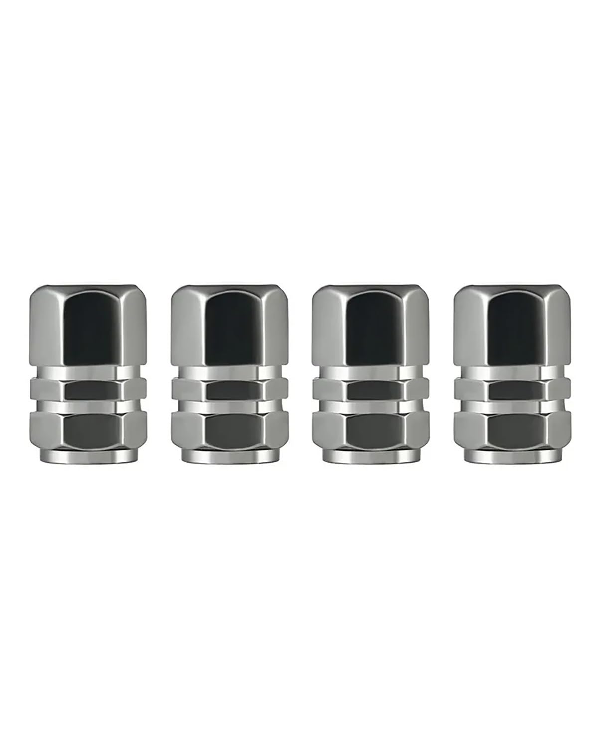 Ventilkappen 4PCS Aluminium Auto LKW Motorrad Reifen Ventil Stem Caps Reifen Ventil Kappen Ventilkappen Auto(Gray) von SOHINI