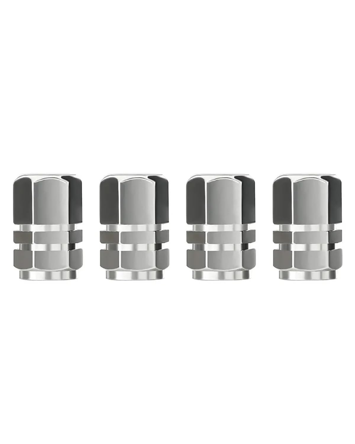 Ventilkappen 4PCS Aluminium Auto LKW Motorrad Reifen Ventil Stem Caps Reifen Ventil Kappen Ventilkappen Auto(Silver) von SOHINI