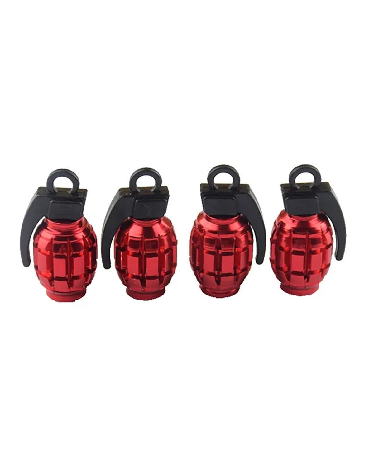 Ventilkappen 4Pcs Aluminium Legierung Allgemeine Auto Reifen Ventil Abdeckung Für Auto LKW Motorrad Fahrrad Ventilkappen Auto(Red) von SOHINI