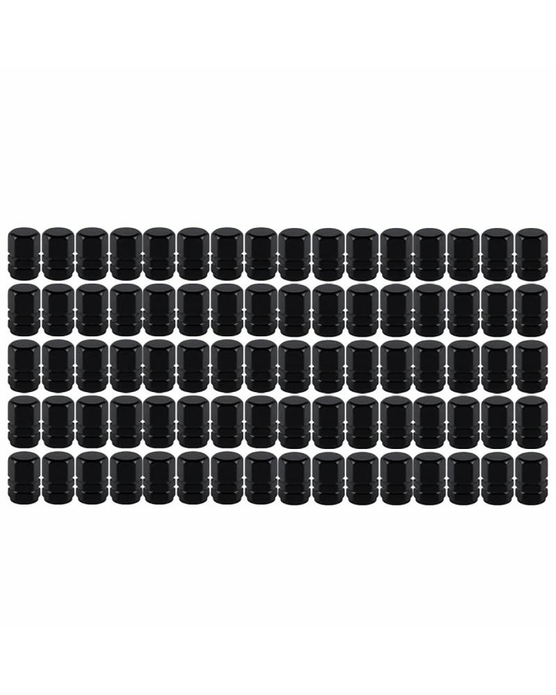 Ventilkappen 80PCS Aluminium Reifen Ventil Kappen Rad Ventil Kappen Auto Staubdicht Reifen Kappen Zubehör Ventilkappen Auto(Black-20Bags) von SOHINI