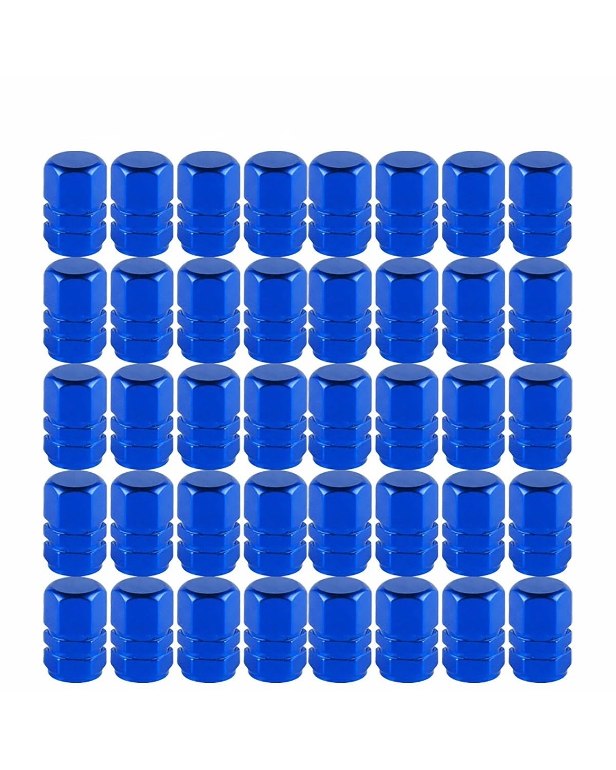 Ventilkappen 80PCS Aluminium Reifen Ventil Kappen Rad Ventil Kappen Auto Staubdicht Reifen Kappen Zubehör Ventilkappen Auto(Blue-10Bags) von SOHINI