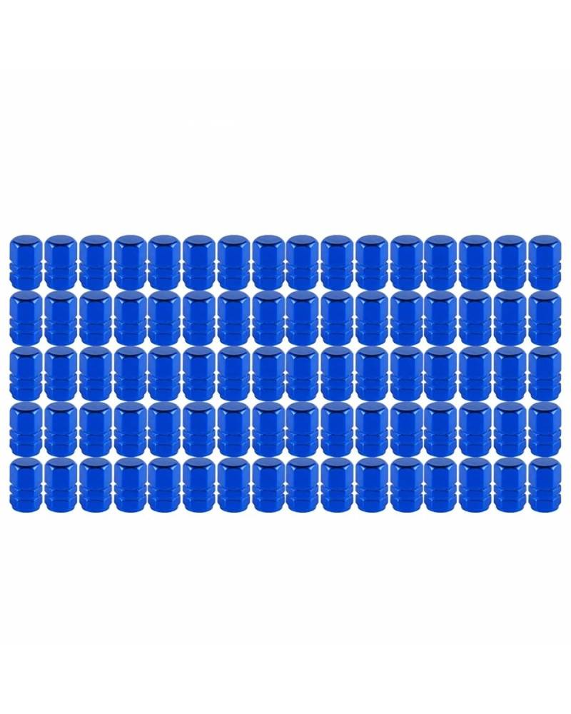 Ventilkappen 80PCS Aluminium Reifen Ventil Kappen Rad Ventil Kappen Auto Staubdicht Reifen Kappen Zubehör Ventilkappen Auto(Blue-20Bags) von SOHINI