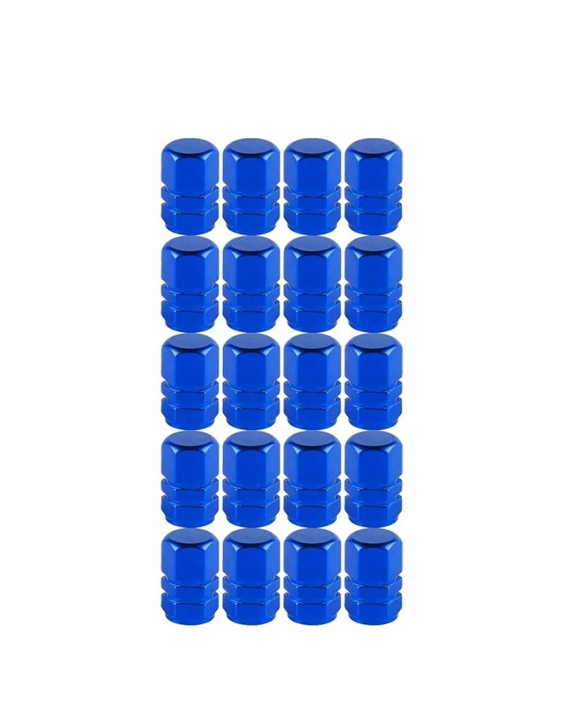 Ventilkappen 80PCS Aluminium Reifen Ventil Kappen Rad Ventil Kappen Auto Staubdicht Reifen Kappen Zubehör Ventilkappen Auto(Blue-5Bags) von SOHINI