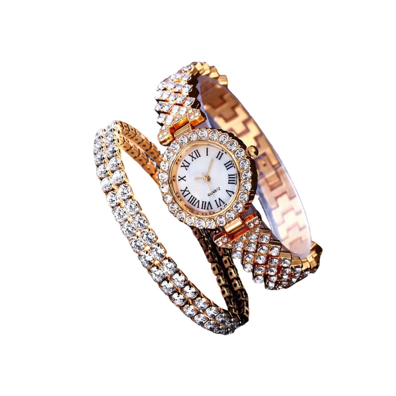 6 Stk Quarz-Armband Bling-Uhr für Frauen Damenuhr Armreifen für Damen Wachen. Frau bescherung weihnachten weinachts Diamantuhr uhr für mädchen Rostfreier Stahl Golden SOIMISS von SOIMISS