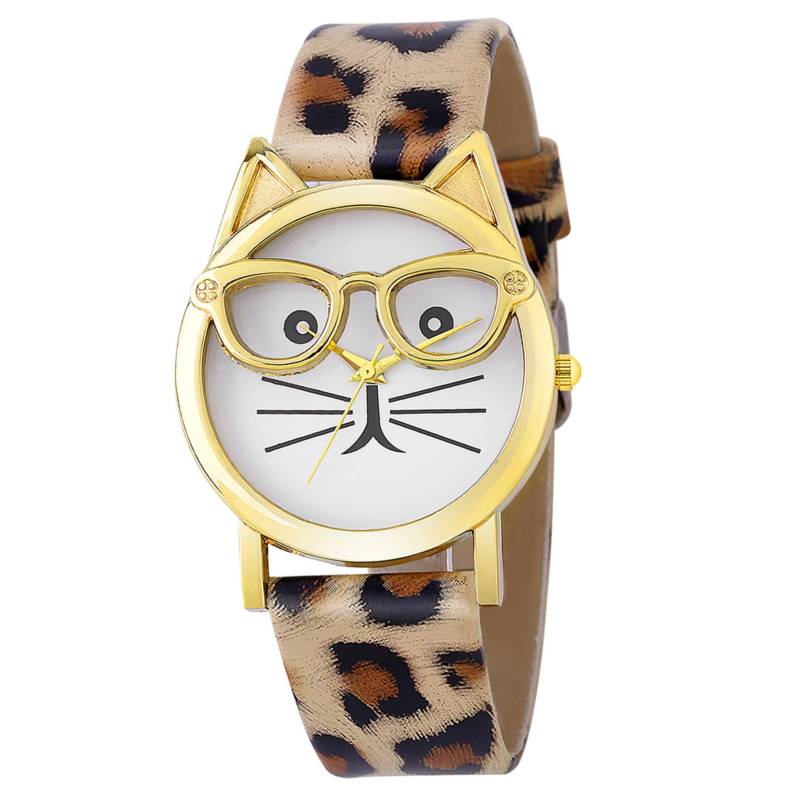 SOIMISS 1Stk Katzenuhr Jungs sehen Digitaluhr kinderuhren Armbanduhr sanduhren Kinderuhr für den Schulgebrauch Uhr mit PU-Armband langlebige Uhr Rostfreier Stahl Leopard von SOIMISS