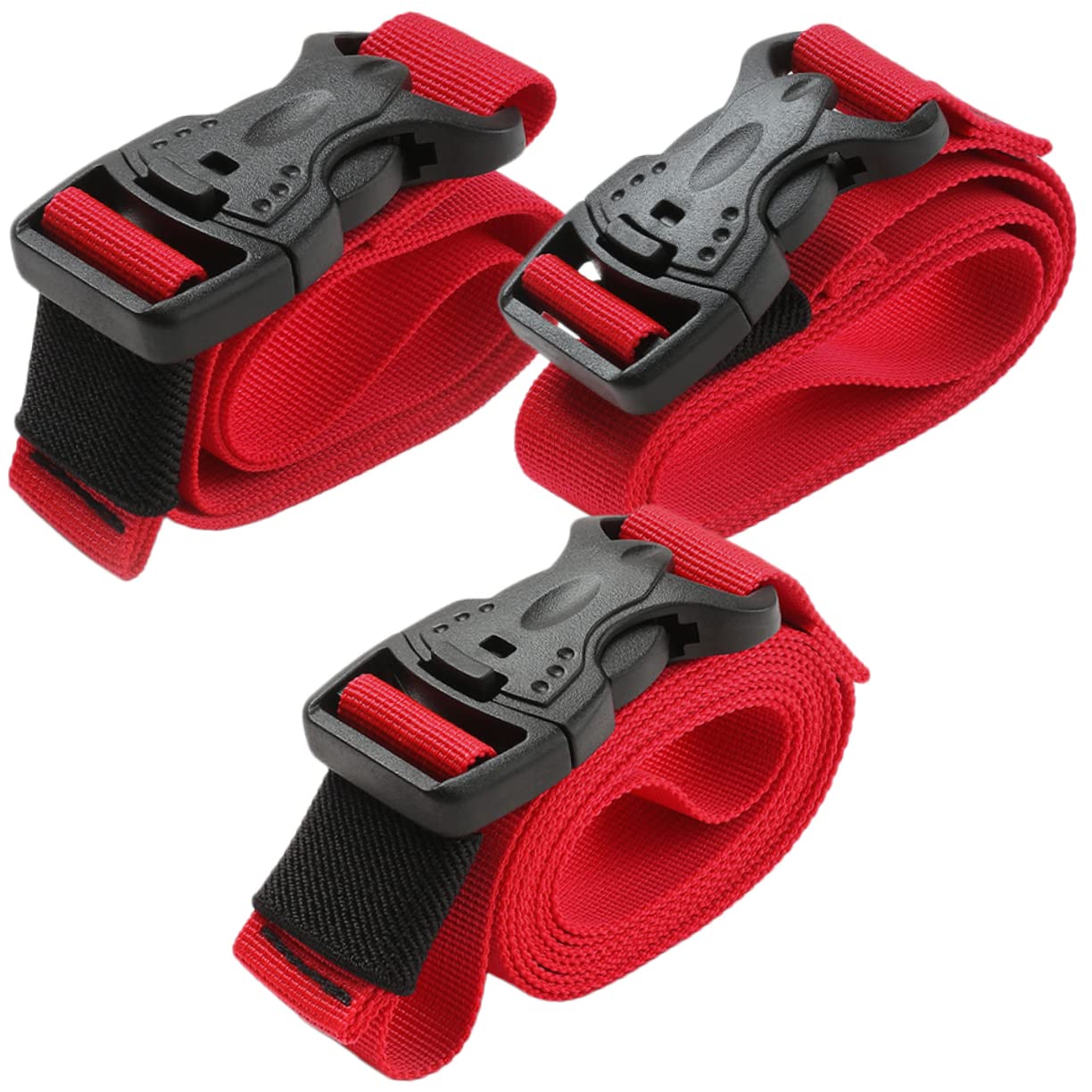 SOIMISS 3 Stück Gepäckschnallengurt Campinggurte Schnallengurte Gepäckbindegurt Gurte Mit Schnallen Gummiband Gepäckgurt Koffergurte Gepäckspanngurt Crapstrap Rot Nylon von SOIMISS