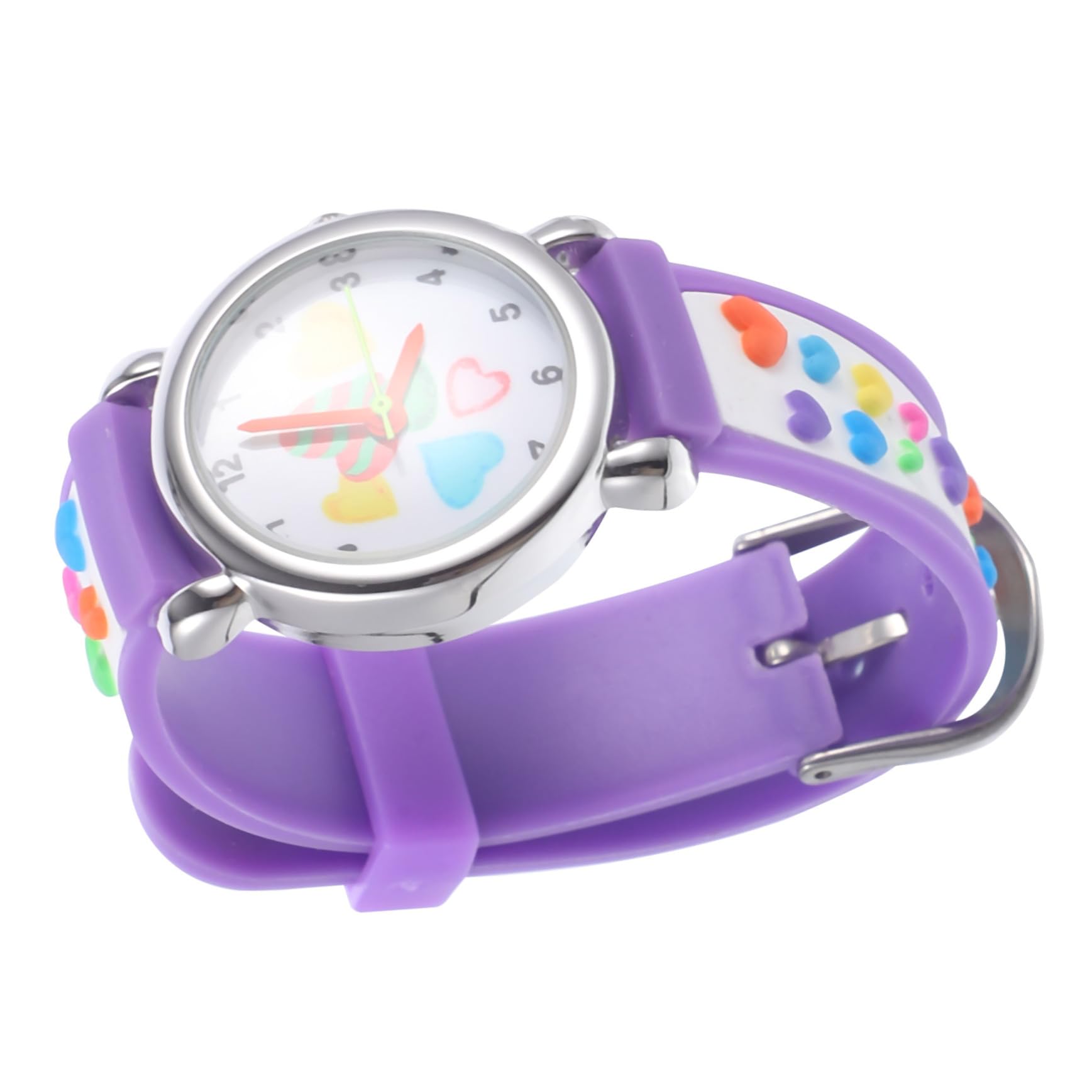 SOIMISS Anschauen Kinderarmbanduhr wasserdichte Uhr für Kinder Kinderuhr geschenkt Edelstahluhr Kinderuhr mit Buntem Design Kinder Armbanduhr Elektronische Kinderuhr Quarz Violett von SOIMISS