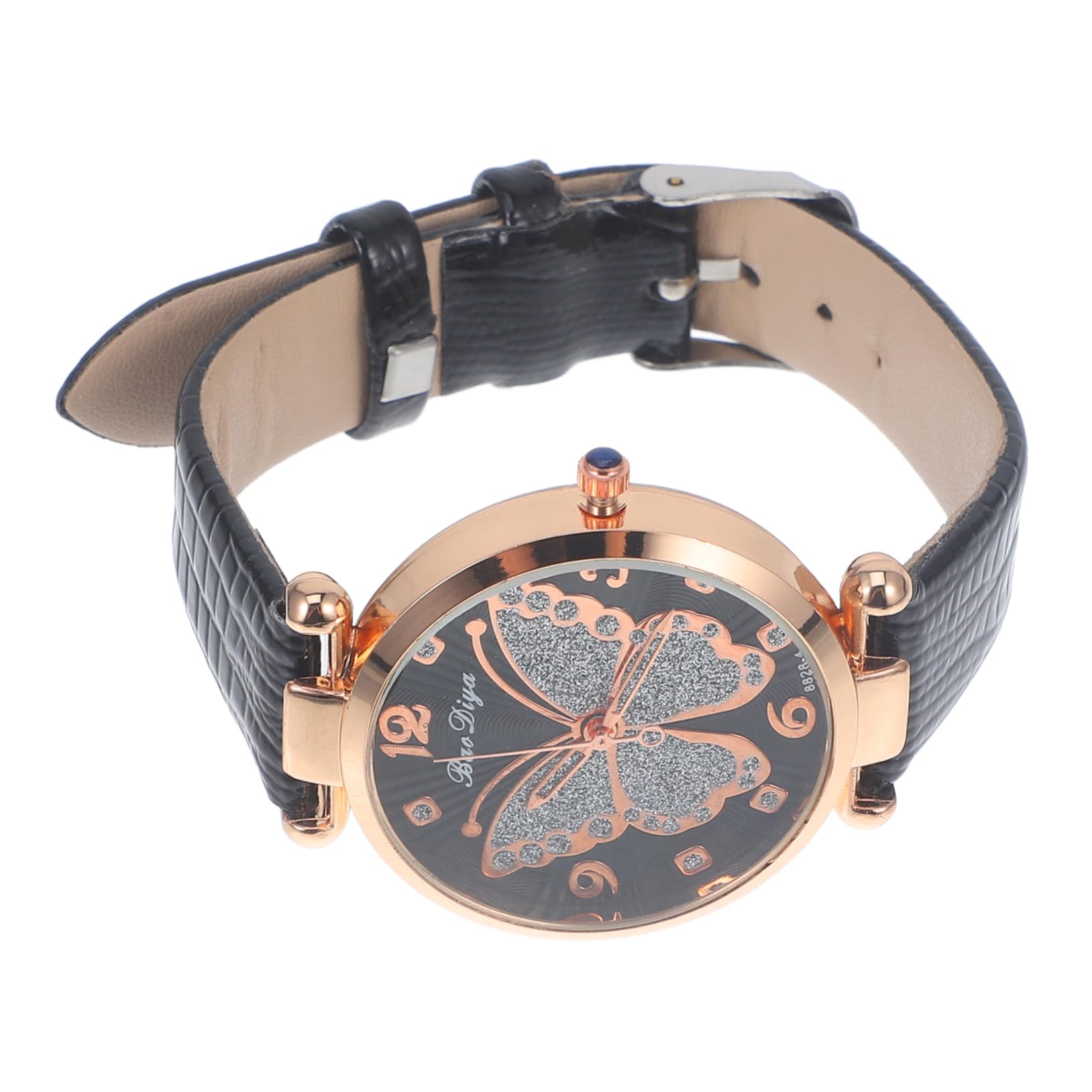 SOIMISS Schmetterling Damen Uhr Für Frauen Uhrenarmbänder Für Damen Exquisite Uhrenverzierung Frauen Uhren Schmetterlingsuhren Für Damen Golduhren Damen Elegante Damenuhr Pu Black von SOIMISS