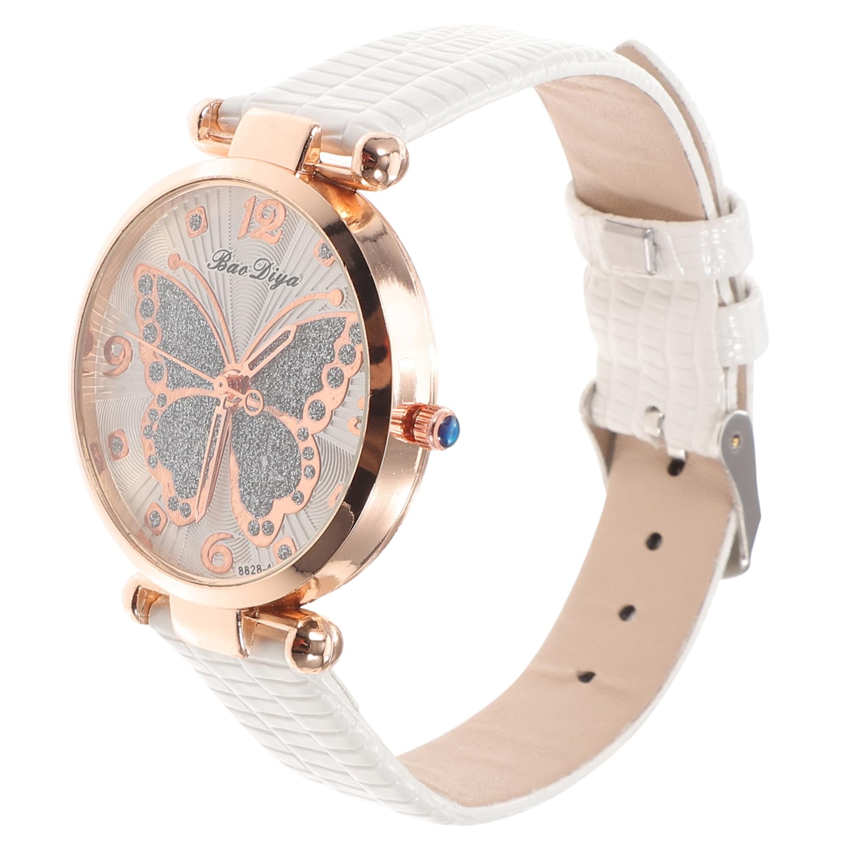 SOIMISS Schmetterling Damen Uhr roségold Uhr Damen Frauen beobachten Golduhren Damen Dresswatch für Damen Damenarmbanduhren Ladies Watch Klassische Armbanduhr stylische Armbanduhr Pu Weiß von SOIMISS