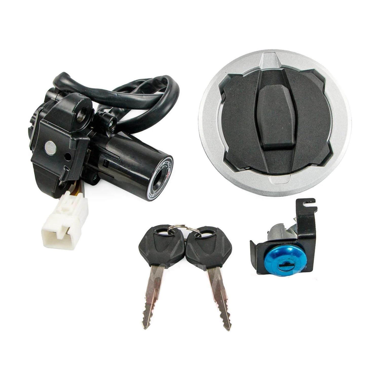 Tankdeckel-Abdeckung Für Kaw&asaki Ninja 400 EX400 Z400 2018-2023 Motorrad Zubehör Zündung Schalter Tankdeckel Abdeckung Sitz Lock Key Set von SOJTWMGH