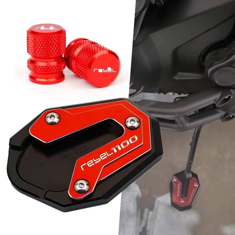 Vergrößern Ständer Verlängerung Pad Für HO&NDA REBEL1100 DCT 2023 CMX1100 Rebel 1100 MT 2020-2023 Motorrad Ständer Fuß Seitenständer Pad Platte Reifen Ventilkappen von SOJTWMGH