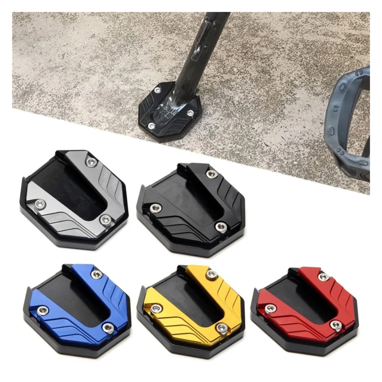 Vergrößern Ständer Verlängerung Pad Motorrad Fahrrad Kickstand Extender Fuß Seitenständer Verlängerung Fuß Pad Stützplatte Vergrößerte Basis von SOJTWMGH