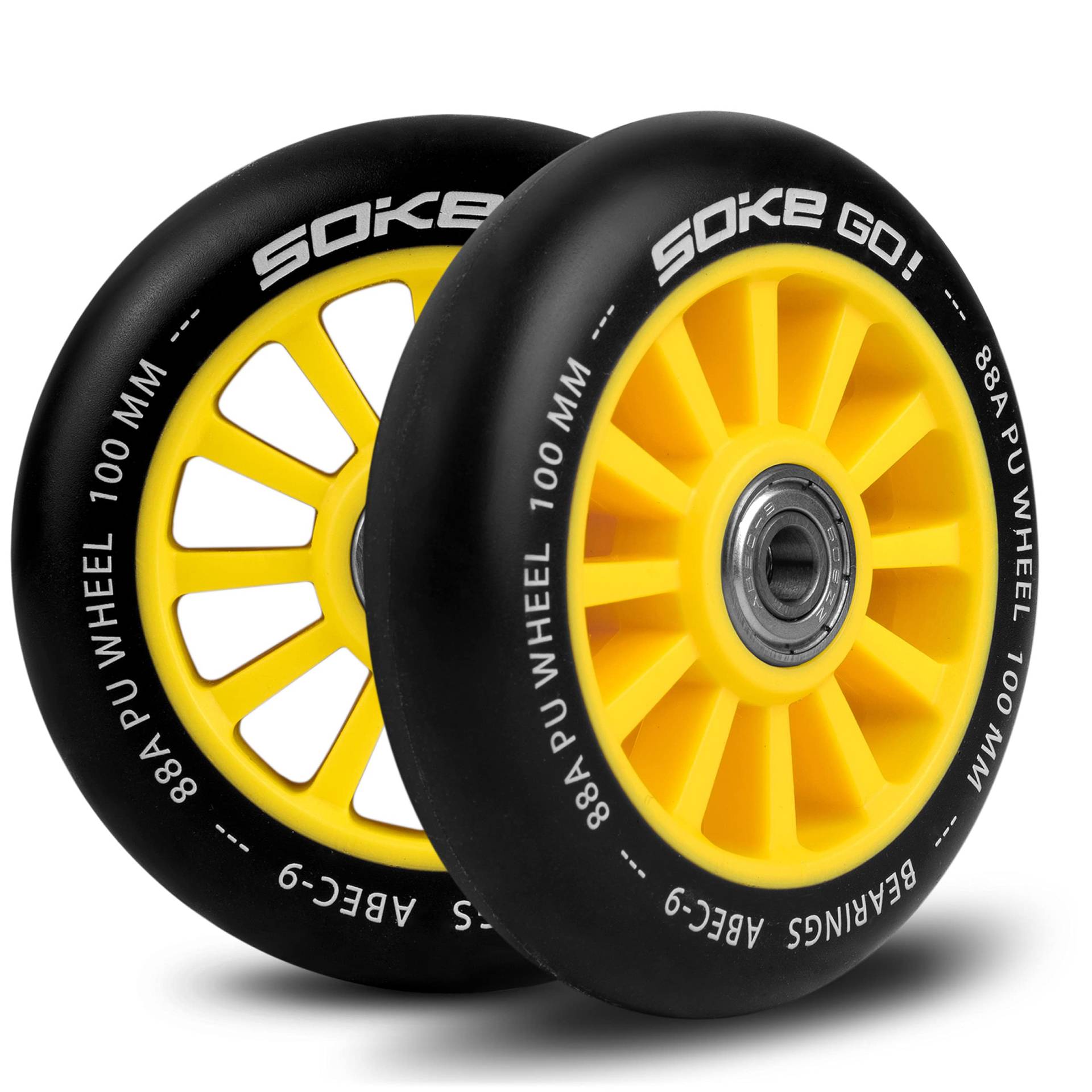 SOKE Scooter Räder 1679, 5x12x12cm, Zwei Stück, Langlebig, für Kinder, Jugendliche, Erwachsene, Profis | Kickscooter Scooter Wheels Suitable for Razor/Cox/Albott and Most Freestyle Scooters von SOKE