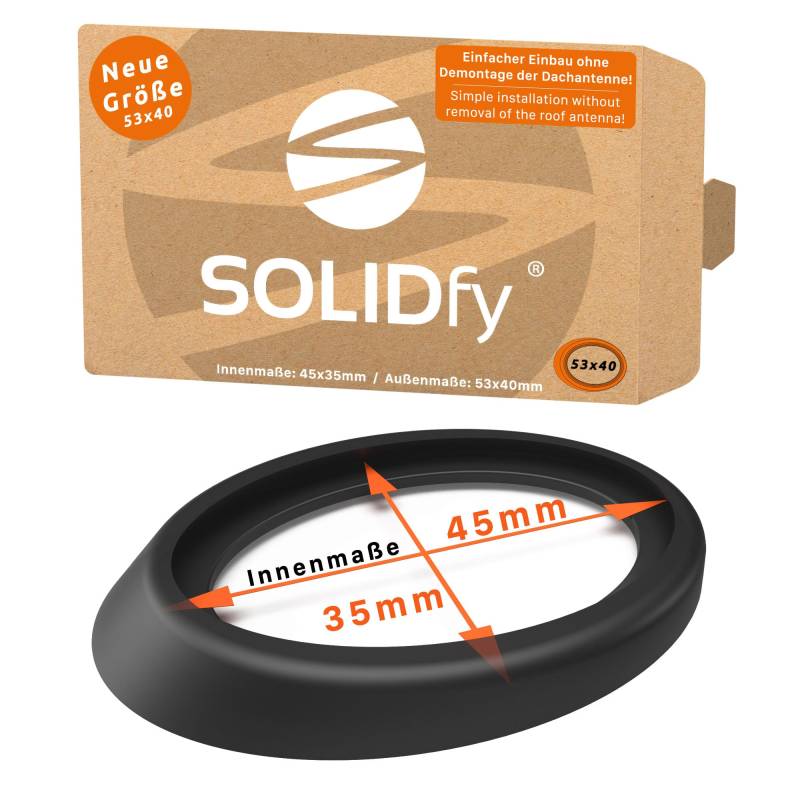 SOLIDfy® - Dichtung Dachantenne für Antennenfuß | Neue GRÖßE 53x40mm (Innenmaß: 45x35mm) Reparatur Gummi Gasket von SOLIDfy