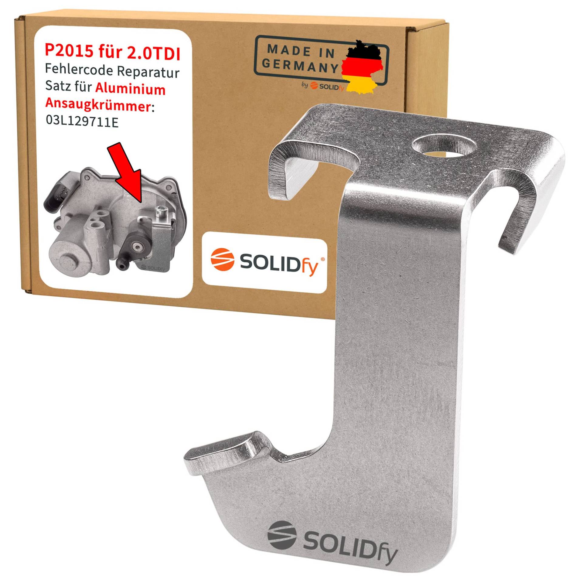 SOLIDfy® - P2015 Fehlercode Reparatursatz für 2.0 TDI mit Aluminium Ansaugkrümmer 03L129711E und Drosselklappensteller 03L129086 von SOLIDfy