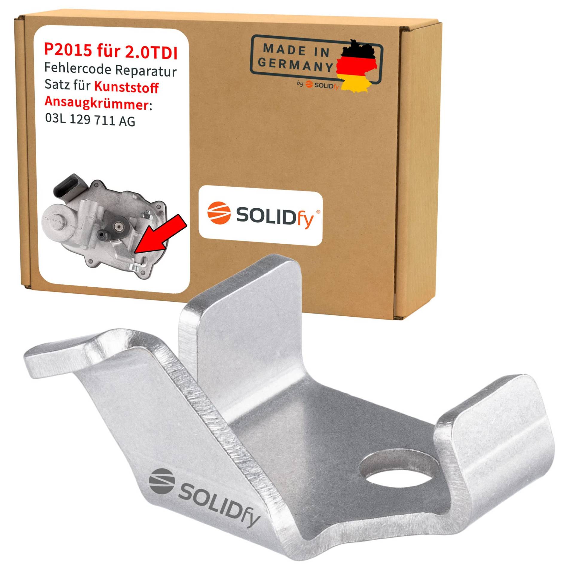 SOLIDfy® - P2015 Fehlercode Reparatursatz für 2.0 TDI mit Kunststoff Ansaugkrümmer 03L129711AG und Drosselklappensteller 03L129086 von SOLIDfy