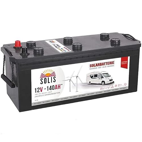 Solis Solarbatterie 140AH Antriebs Versorgungs Boots Wohnmobil Solar Caravan Batterie von SOLIS