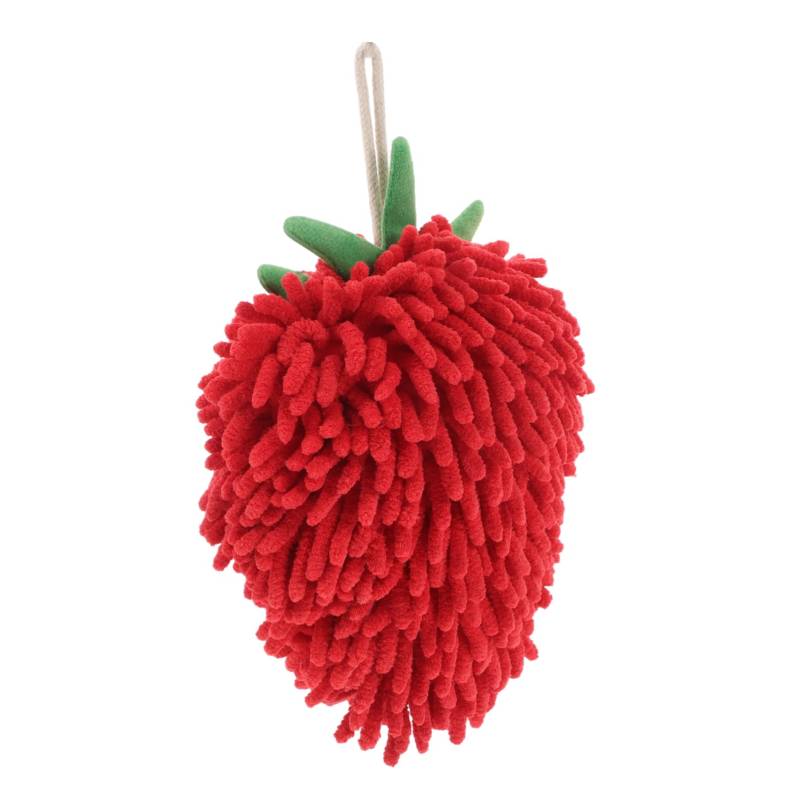 Handtuch badetuch künstliche rote Erdbeeren Puffball-Handtücher Badezimmerhandtücher Badehandtücher Handtücher Badezimmer Fuzzy-Ball-Hand Handtücher für Badezimmer Chenille SOLUSTRE von SOLUSTRE