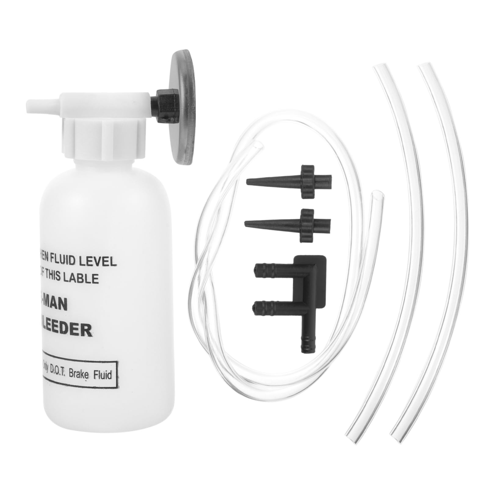 SOLUSTRE Auto-bremsentlüftungsset 7-teiliges Set Entlüfterflasche Schlauchadapter für Effiziente Luftentfernung von SOLUSTRE